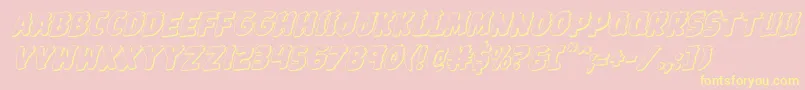 Johnnytorch3Drotal Font – Yellow Fonts on Pink Background