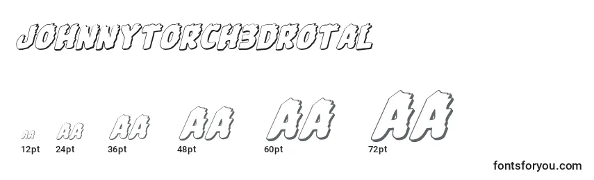 Размеры шрифта Johnnytorch3Drotal