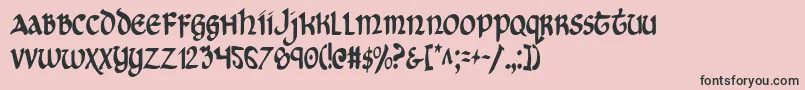 フォントCryUncialCondensed – ピンクの背景に黒い文字