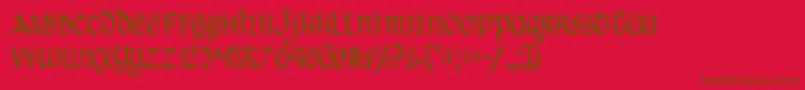 CryUncialCondensed Font – Brown Fonts on Red Background