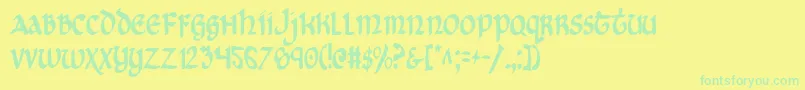 Czcionka CryUncialCondensed – zielone czcionki na żółtym tle