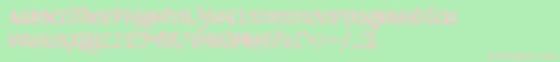 CryUncialCondensed-Schriftart – Rosa Schriften auf grünem Hintergrund