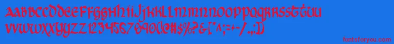 Шрифт CryUncialCondensed – красные шрифты на синем фоне