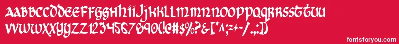 フォントCryUncialCondensed – 赤い背景に白い文字