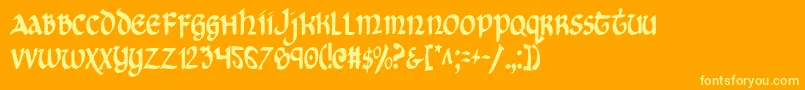 CryUncialCondensed Font – Yellow Fonts on Orange Background