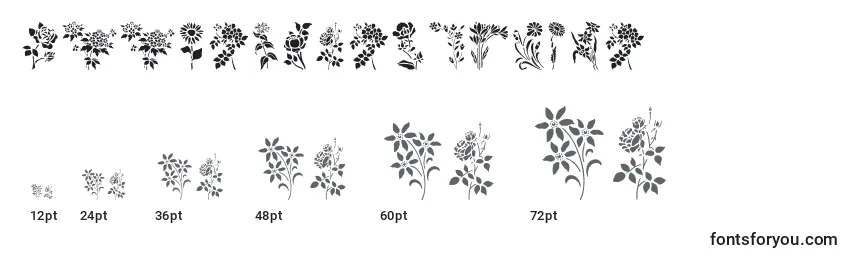 sizes of hfffloralstencil font, hfffloralstencil sizes