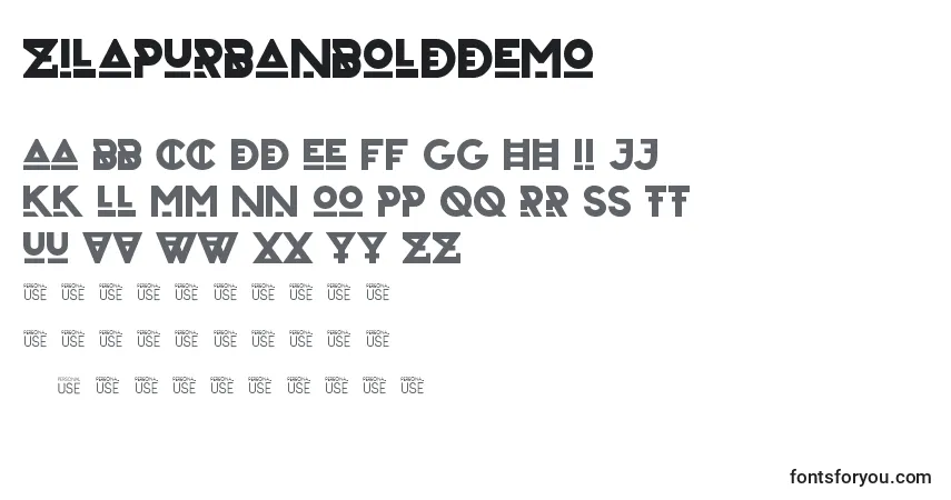 characters of zilapurbanbolddemo font, letter of zilapurbanbolddemo font, alphabet of  zilapurbanbolddemo font