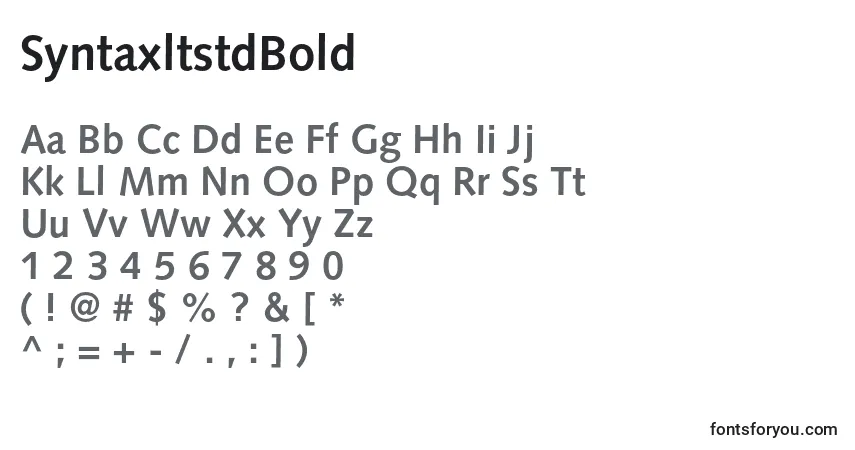 characters of syntaxltstdbold font, letter of syntaxltstdbold font, alphabet of  syntaxltstdbold font
