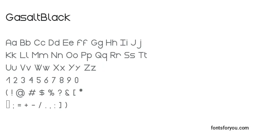 Czcionka GasaltBlack – alfabet, cyfry, specjalne znaki