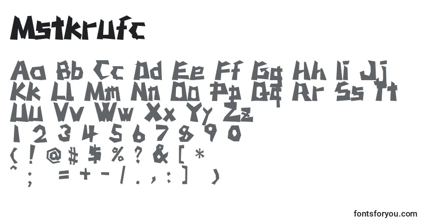 Шрифт Mstkrufc – алфавит, цифры, специальные символы