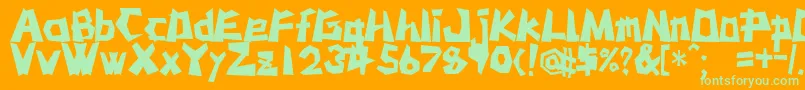 Mstkrufc Font – Green Fonts on Orange Background