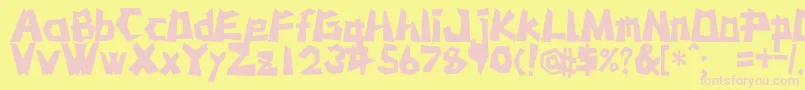 Mstkrufc Font – Pink Fonts on Yellow Background