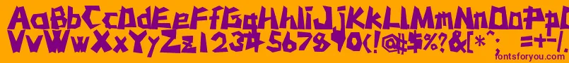 Mstkrufc-fontti – violetit fontit oranssilla taustalla