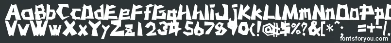 Шрифт Mstkrufc – белые шрифты на чёрном фоне