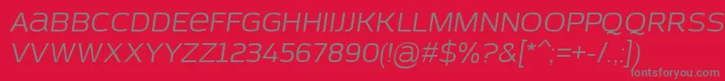 フォントAzoftSansItalic – 赤い背景に灰色の文字