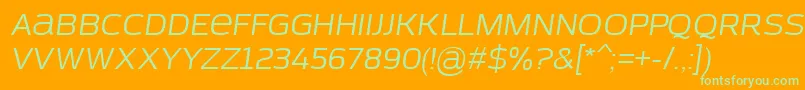 AzoftSansItalic Font – Green Fonts on Orange Background