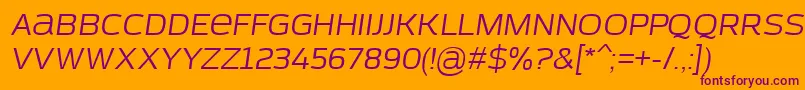 AzoftSansItalic Font – Purple Fonts on Orange Background