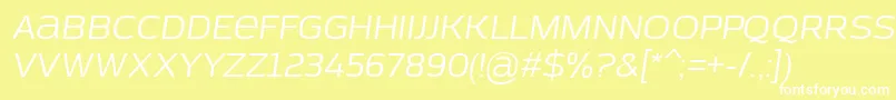 AzoftSansItalic Font – White Fonts on Yellow Background