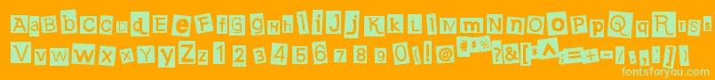 EarwigFactoryRg Font – Green Fonts on Orange Background