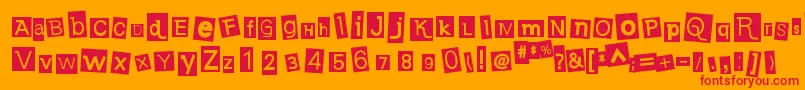 フォントEarwigFactoryRg – オレンジの背景に赤い文字