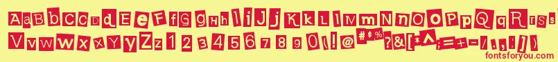 EarwigFactoryRg Font – Red Fonts on Yellow Background