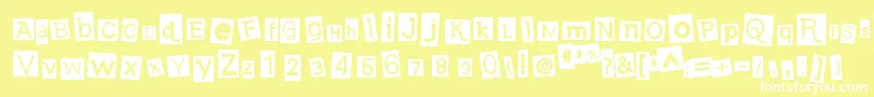 EarwigFactoryRg Font – White Fonts on Yellow Background