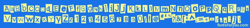 EarwigFactoryRg Font – Yellow Fonts on Blue Background