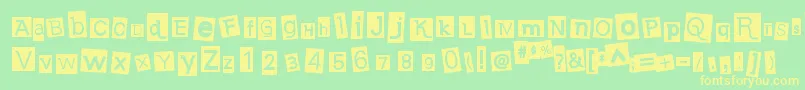 EarwigFactoryRg Font – Yellow Fonts on Green Background