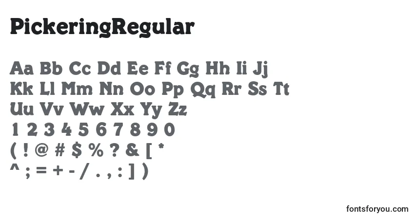 Fuente PickeringRegular - alfabeto, números, caracteres especiales