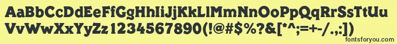 Fonte PickeringRegular – fontes pretas em um fundo amarelo