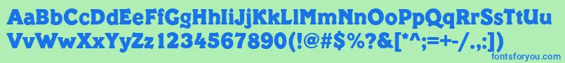 PickeringRegular-Schriftart – Blaue Schriften auf grünem Hintergrund