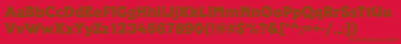 PickeringRegular-Schriftart – Braune Schriften auf rotem Hintergrund