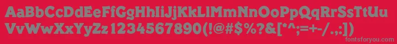 フォントPickeringRegular – 赤い背景に灰色の文字