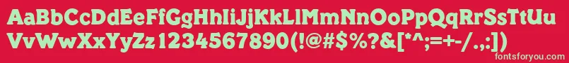 フォントPickeringRegular – 赤い背景に緑の文字