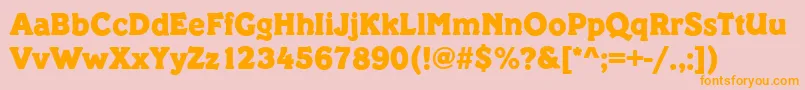 フォントPickeringRegular – オレンジの文字がピンクの背景にあります。