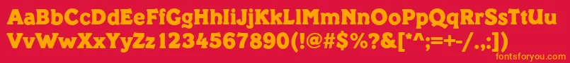 PickeringRegular-Schriftart – Orangefarbene Schriften auf rotem Hintergrund