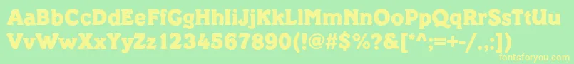 PickeringRegular-Schriftart – Gelbe Schriften auf grünem Hintergrund