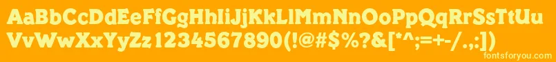 PickeringRegular-fontti – keltaiset fontit oranssilla taustalla