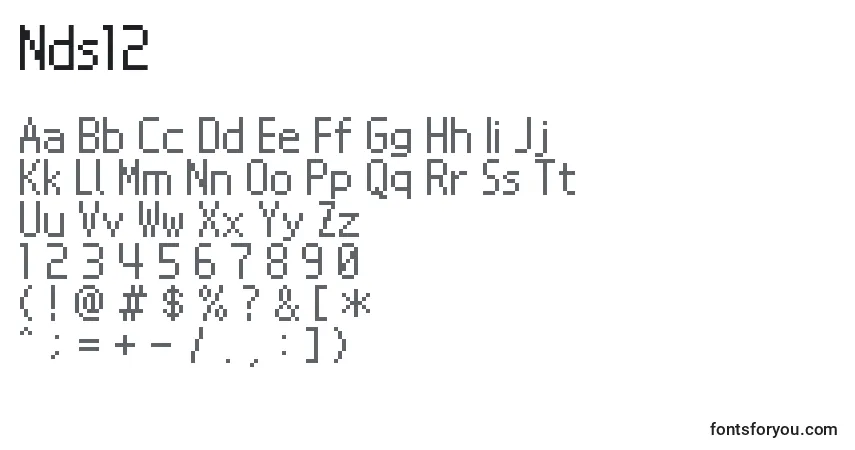 Шрифт Nds12 (17704) – алфавит, цифры, специальные символы
