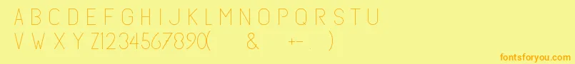 Subtlesanslight Font – Orange Fonts on Yellow Background