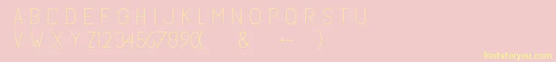 Subtlesanslight-Schriftart – Gelbe Schriften auf rosa Hintergrund