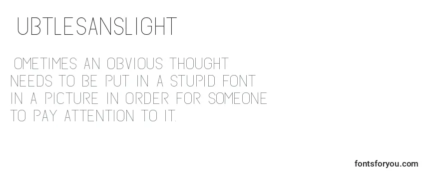 Review of the Subtlesanslight Font