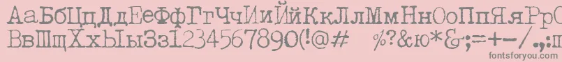 LetteratrentadueTranslit Font – Gray Fonts on Pink Background