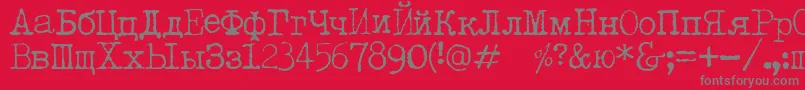 LetteratrentadueTranslit Font – Gray Fonts on Red Background
