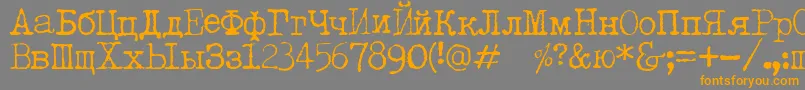 Lisätietoja LetteratrentadueTranslit-fontista LetteratrentadueTranslit-fontti – oranssit fontit harmaalla taustalla