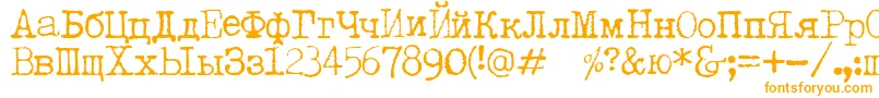 LetteratrentadueTranslit Font – Orange Fonts on White Background