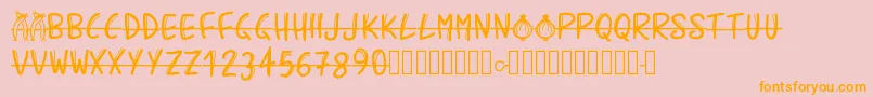 Pwbarbecue Font – Orange Fonts on Pink Background