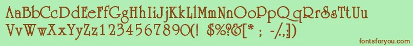 AcademiasskBold Font – Brown Fonts on Green Background