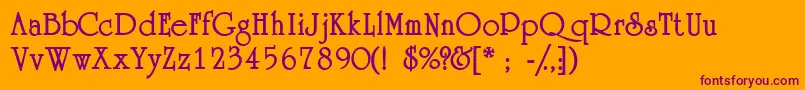AcademiasskBold Font – Purple Fonts on Orange Background