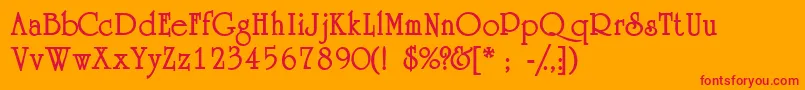 AcademiasskBold Font – Red Fonts on Orange Background